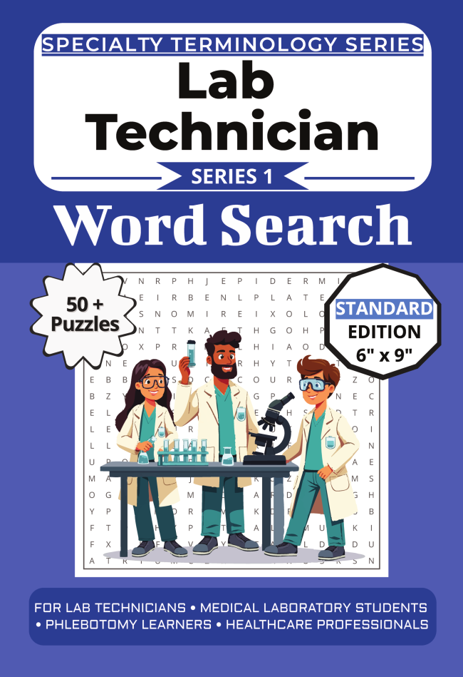 The Ultimate Lab Technician Terminology Word Search cover