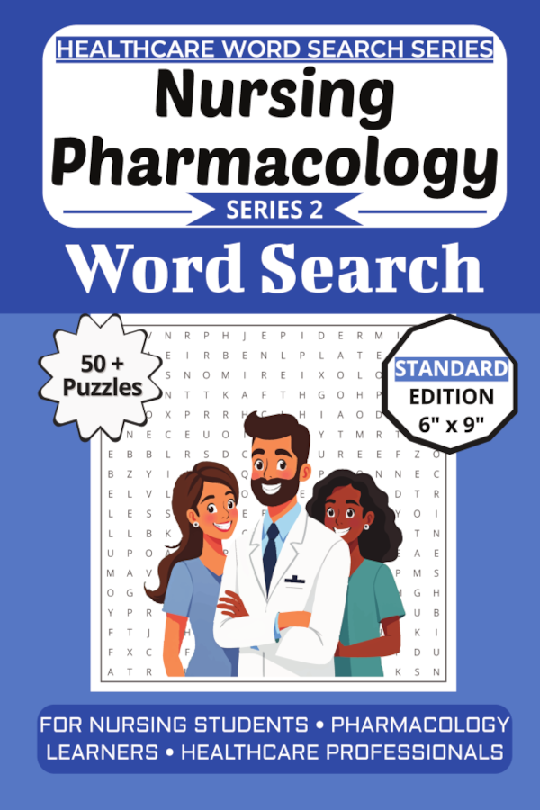 Nursing Pharmacology Word Search Puzzle Book cover